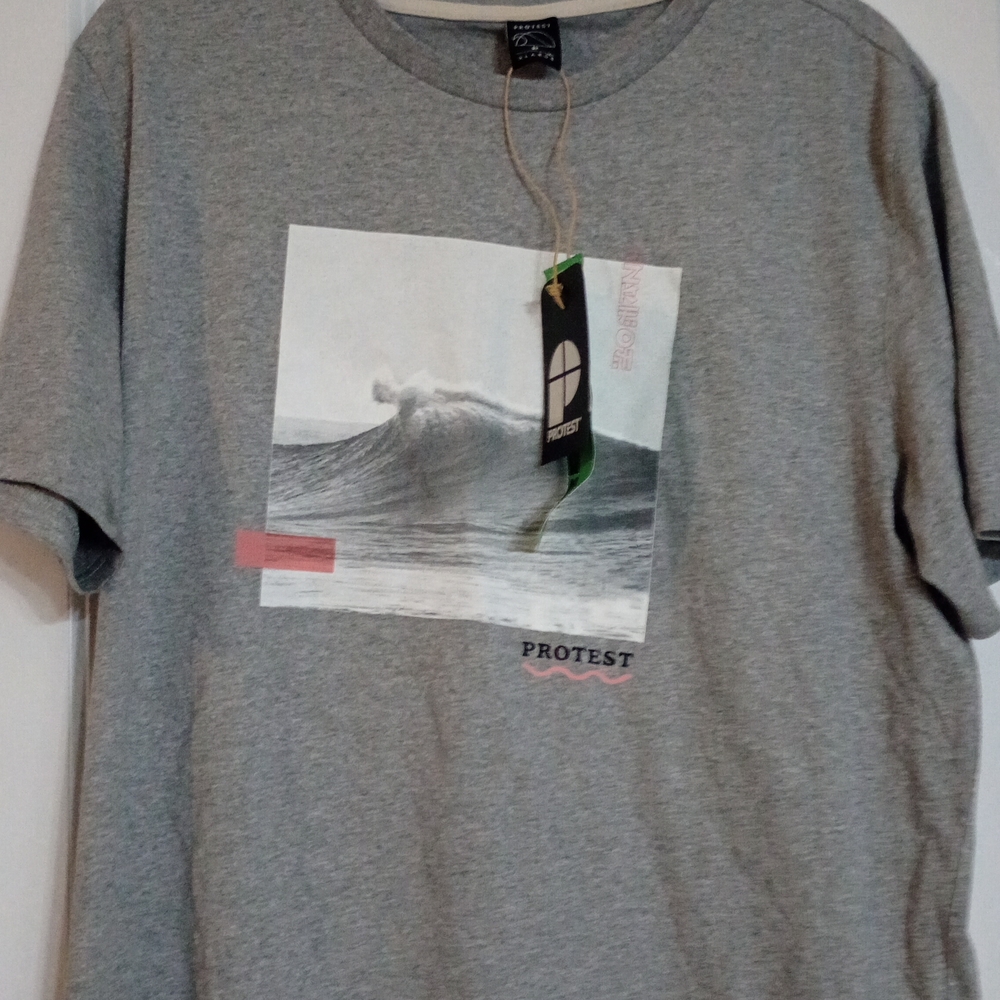 Protest Gray Surf Graphic Tee for Men